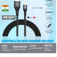 Lighting 8 pin Rapid Charging USB Cable 6.5 A
