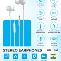 Stereo Earphones with mic white