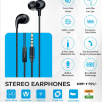 Bass Boost Earphones Black