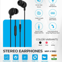 Earphones with mic Black