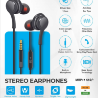 Stereo Earphones with 12mm driver size