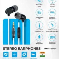 Bass Boost Sound Earphones Black